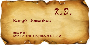 Kanyó Domonkos névjegykártya